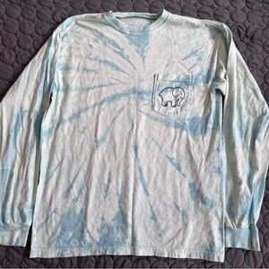 Ivory Ella Light Blue Tie-Dye Long Sleeve Shirt